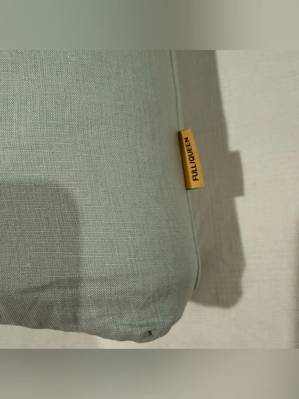 New Quince European Linen Double Flange Duvet Cover Set Full/Queen - Mist $194